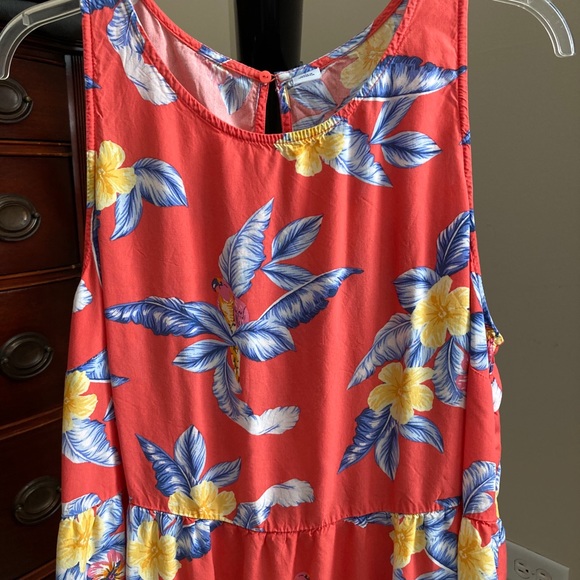 Old Navy Tropical Coral Print Dress - Picture 2 of 6